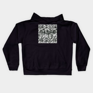 Webby Waves | Black and White and Gray Digital Illustration Kids Hoodie